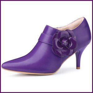 Women's Stiletto Heel Ankle Booties Pointy Toe Faux Leather